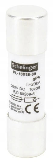 Saugiklio įdėklas cilindrinis 10x38mm 1000v Dc 6a