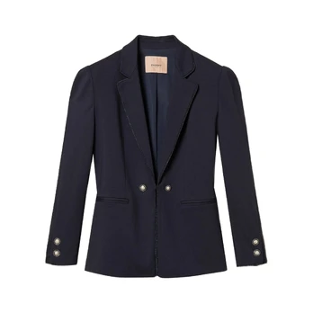 Švarkas moterims, Mėlyna, Decorative-button blazer