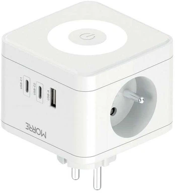 Tiross MORRE ROZGAŁĘZIACZ KOSTKOWY 2G,USB,2xUSB-C +LAMPKA
