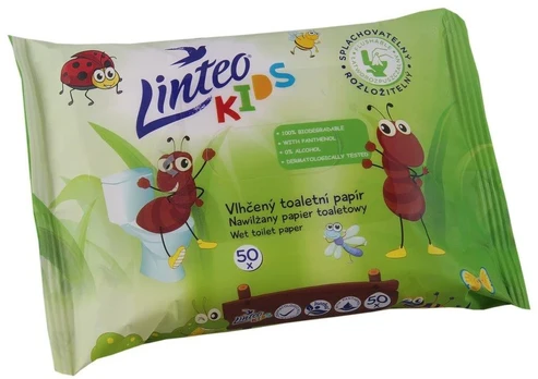 Vaikiškas drėgnas tualetinis popierius Linteo KIDS 50 vnt.