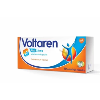 VOLTAREN AKTI 25 mg minkštosios kapsulės N10