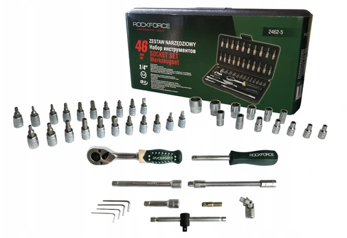 ROCKFORCE Rinkinys KLUCZY 1/4" 46el.
