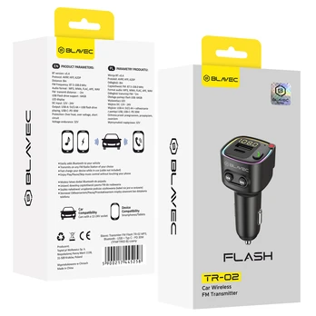 Oem Blavec FM Transmitter Flash TR-02 MP3, Bluetooth - USB + Type C - PD 30W (TFMFTR02-B) juodas