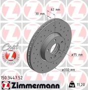Stabdžių diskas ZIMMERMANN 150.3447.52 kaina
