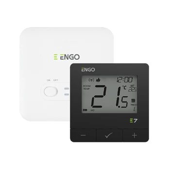 Engo E7 belaidis termostatas 16A, juodas