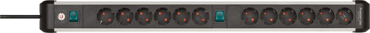 No Name Power strip with switch Silver-Black