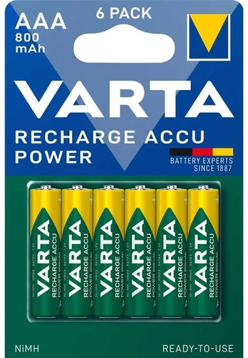 Varta Recharge Charge Accu Power AAA 800mAh 6 Pack