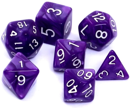 REBEL RPG Dice Set - Pearl - Violet