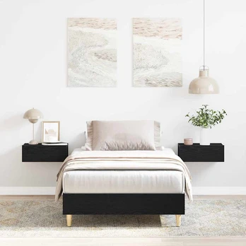 Lova Lovos rėmas 90x200 cm Juodas ąžuolas