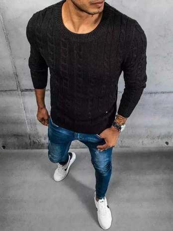 Juodas vyriškas megztinis Lomel