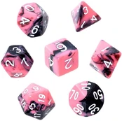 Žaidimo kauliukai Rebel RPG Dice Set - Pink and Black kaina