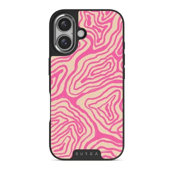 Pink Shores - iPhone 16 Plus Case, Elite Dark (MagSafe) / Silver