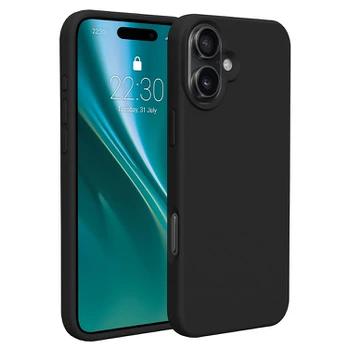 Dėklas Etteri Silicone case for iPhone 16 Plus 6,7" juodas