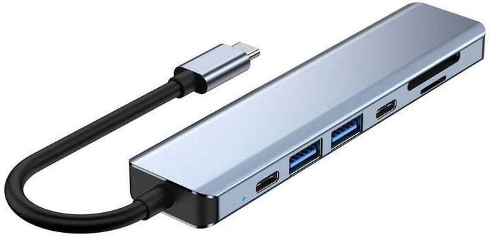 Avernus Šakotuvas Hub 7in1 USB-C/HDMI/ USB 2.0/USB 3.0/ MICRO SD/PD