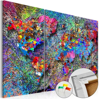 Artgeist Kamštinis paveikslas - Colourful Whirl [Cork Map]