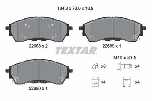 TEXTAR 2268801 Brake pad set
