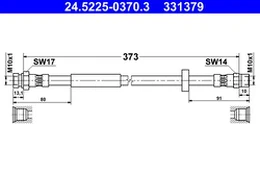 Stabdžių žarnelė ATE 24.5225-0370.3 kaina