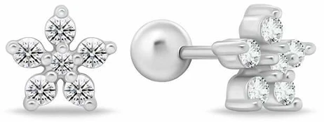 Brilio Silver Delicate sidabrinis earrings with clear zircons EA1092W