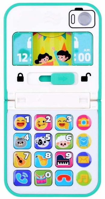 Žaislinis telefonas Hola Foldable & Slide, 16 cm, mėlyna/balta