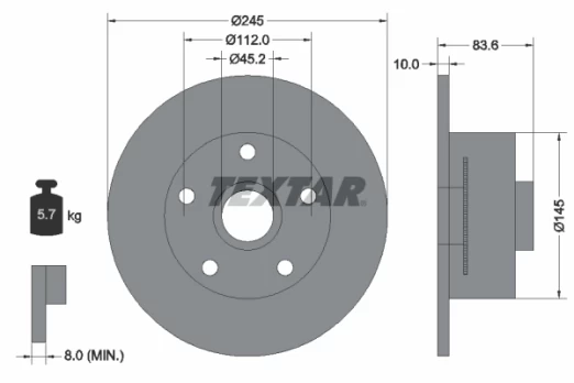 TEXTAR 92154303 Brake Disc