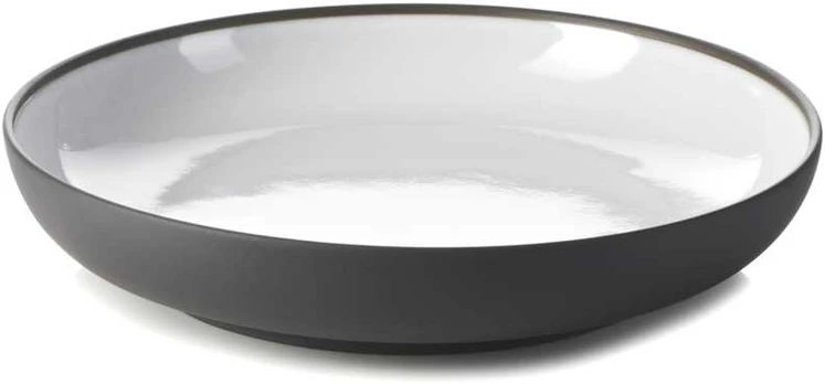 SOLID talerz 23,5 cm, balta ir-juoda