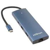 Adapteris USB Type-C - HDMI, LAN, 3x USB Type-A, 1x USB Type-C, PD100W, SD+TF kaina