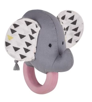 Barškutis Tikiri Elephant, rožinis/pilkas
