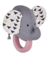 Barškutis Tikiri Elephant, rožinis/pilkas kaina