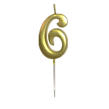 Auksinė žvakutė skaičius "6"