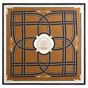 Šalikas moterims, Ruda, Chain print silk scarf