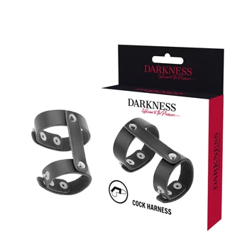 Darkness Bondage DARKNESS - LEATHER ADJUSTABLE PENIS AND TESTICLE RING