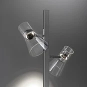 FLOS LED stalinė lempa „Nocturne F2 Cone“, sidabrinė, 2 lemputės, 206 cm