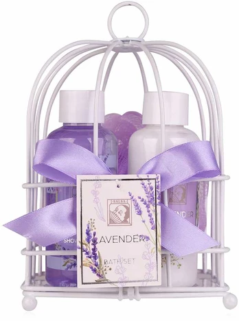 Accentra Bath set LAVENDER in wire basket