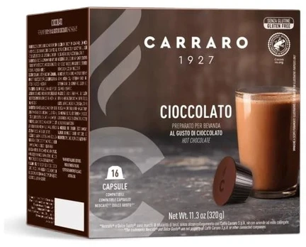 Šokoladinio gėrimo kapsulės Carraro Cioccolato CR52CNC16, 16 vnt.