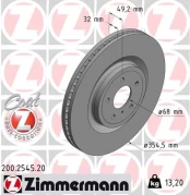 Stabdžių diskas ZIMMERMANN 200.2545.20 kaina