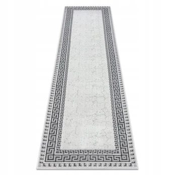 Stilingas pilkas 80x250 cm kilimas su graikiniu raštu
