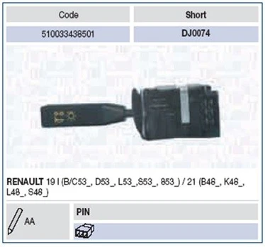 Vairo kolonėlės jungiklis MAGNETI MARELLI 510033438501