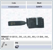 Vairo kolonėlės jungiklis MAGNETI MARELLI 510033438501 kaina