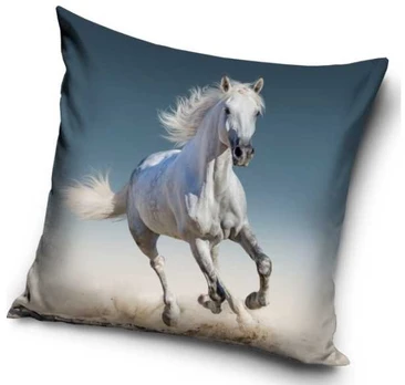 MCU Hvid hest pudebetræk 40 x 40 cm