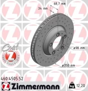 Stabdžių diskas ZIMMERMANN 460.4505.52 kaina