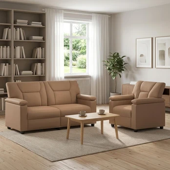 Sofa Sofos komplektas 2 vnt. Kapučino Dirbtinė oda