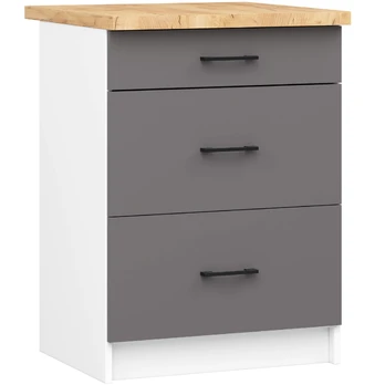 Virtuvės spintelė OLIVIA S40 SZ3, balta/betono