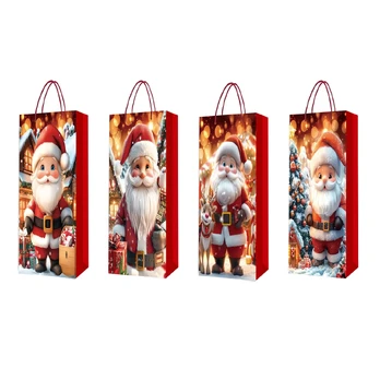 Gift bag for bottle FUN SANTA, 12x36x9cm, mix