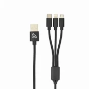 "Sbox" USB 2.0 8 kontaktų / Type-C / Micro USB įkrovimo tik 2,4A 1M BULK kaina