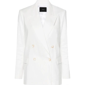 Švarkas moterims, Balta, Jaden linen blazer
