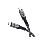 Goobay USB-C Cable with Textile Sheath, USB4 , 240 W, 40 Gbit/s, Power Delivery, 0.5 m, Black, Grey kaina