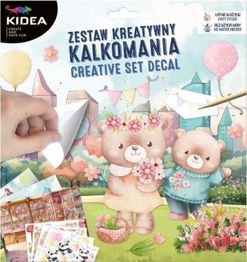 Kidea kūrybinis rinkinys su lipdukais - pandos ir zuikučiai