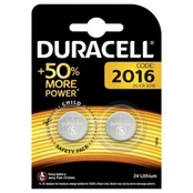 DURACELL - LITHIUM BUTTON CELL 3 V DL2016 BL2 - 2 pcs kaina