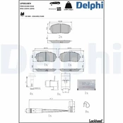 Stabdžių trinkelių rinkinys, diskinis stabdys DELPHI LP5019EV kaina