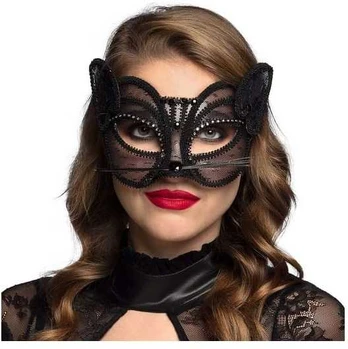 Boland Traciks Sort katte halvmaske
